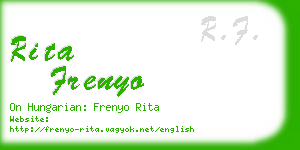 rita frenyo business card